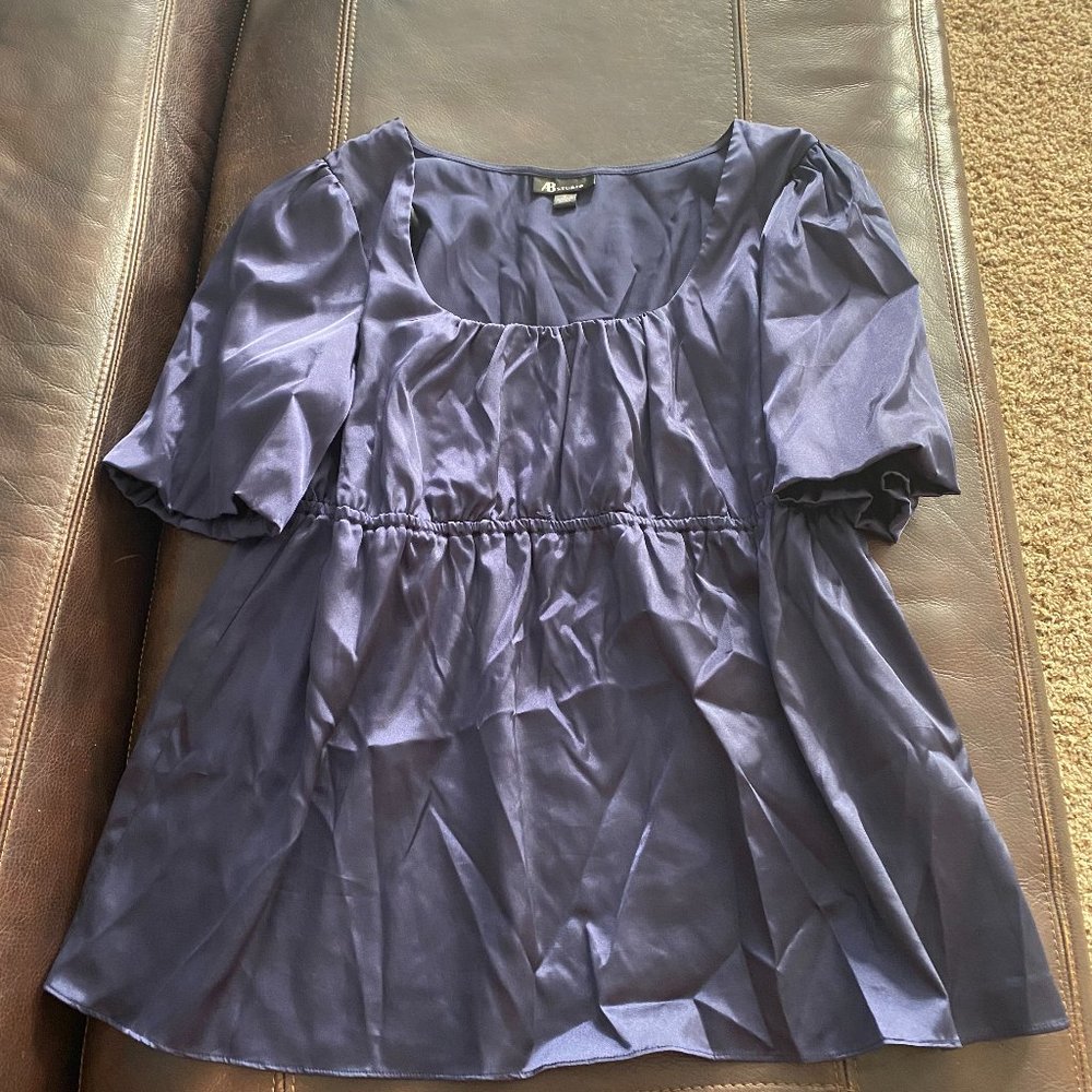 Navy Blue silk blouse